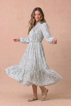*PRE-ORDER* Ditsy Floral Mock Neck Midi Dress