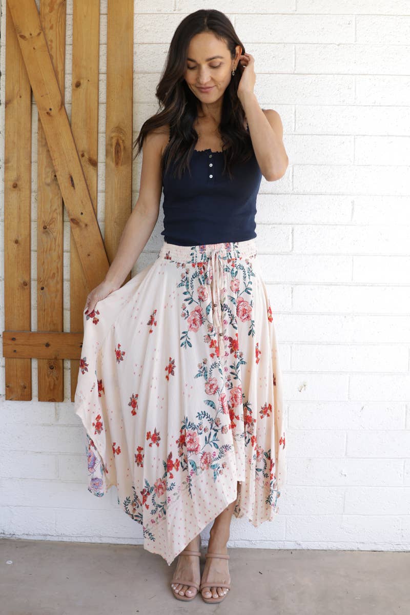 N6E22-A652 HANKY HEM MAXI SKIRT