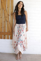 N6E22-A652 HANKY HEM MAXI SKIRT