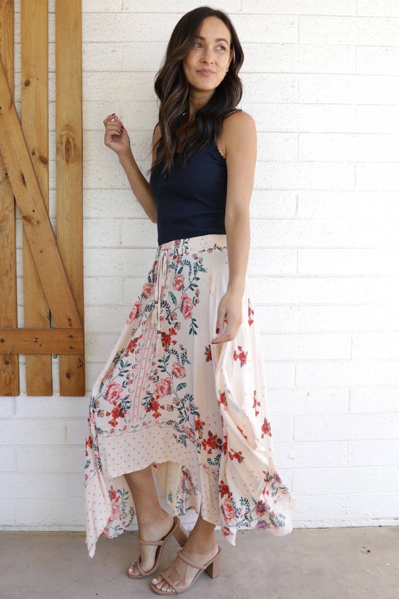 N6E22-A652 HANKY HEM MAXI SKIRT
