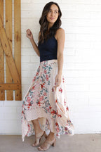 N6E22-A652 HANKY HEM MAXI SKIRT