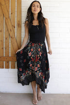 N6E22-A652 HANKY HEM MAXI SKIRT