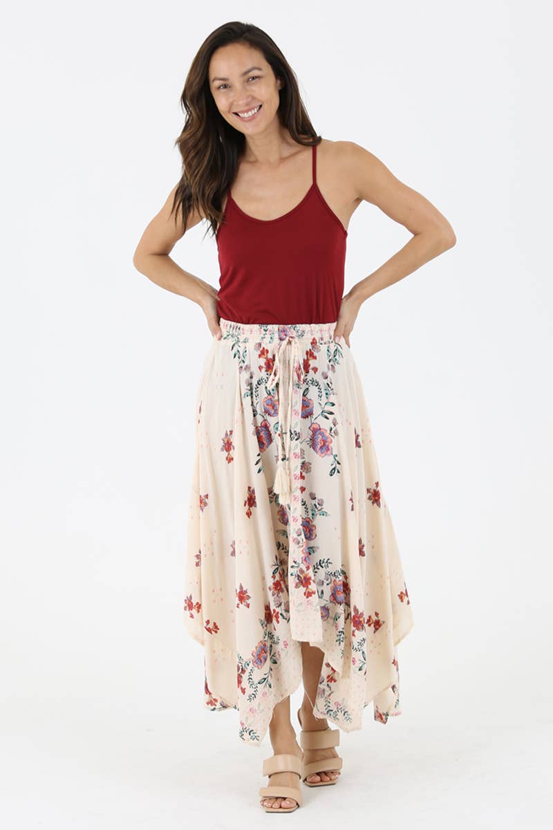 N6E22-A652 HANKY HEM MAXI SKIRT