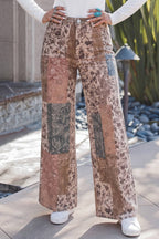 Western/ Patchwork Print Casual Shift Jeans