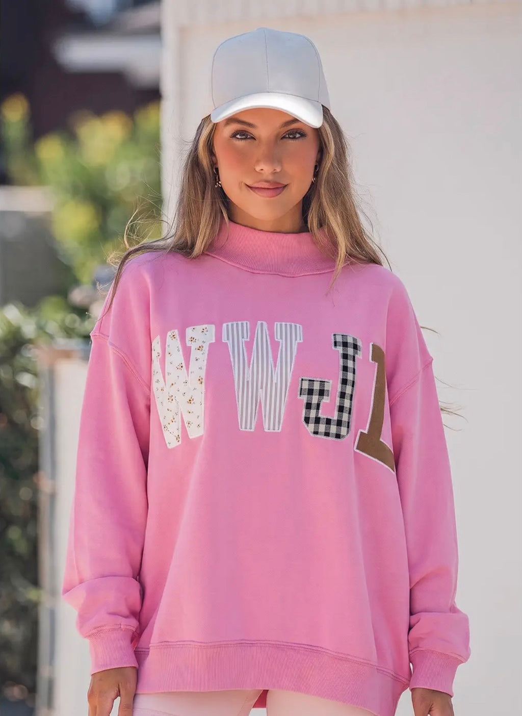 *PRE-OPDER* WWDJ Mixed Embroidery Patch Mock Neck Sweatshirt