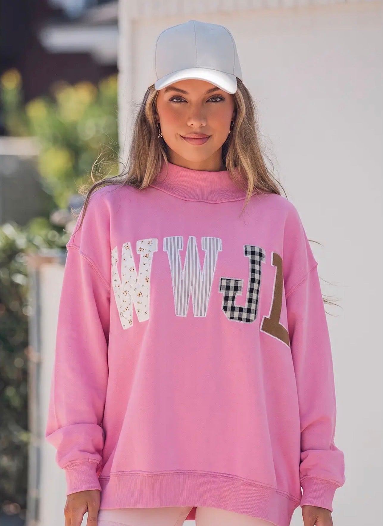 *PRE-OPDER* WWDJ Mixed Embroidery Patch Mock Neck Sweatshirt