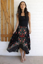 N6E22-A652 HANKY HEM MAXI SKIRT