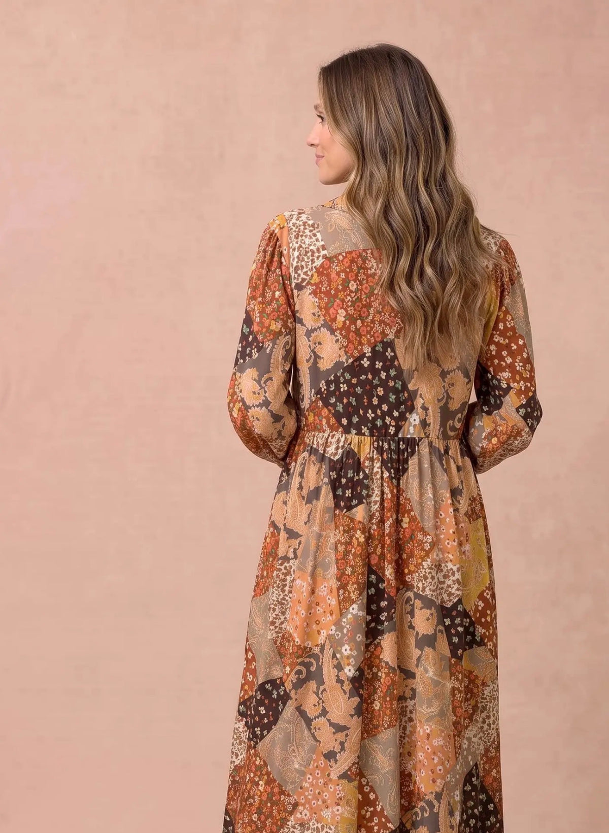 *PRE-ORDER* Floral & Geometric Patchwork Maxi Dress