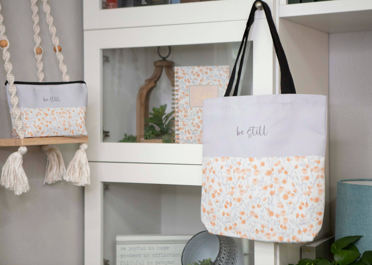 Floral Be Still Tote Bag | Tote Bag for Bible