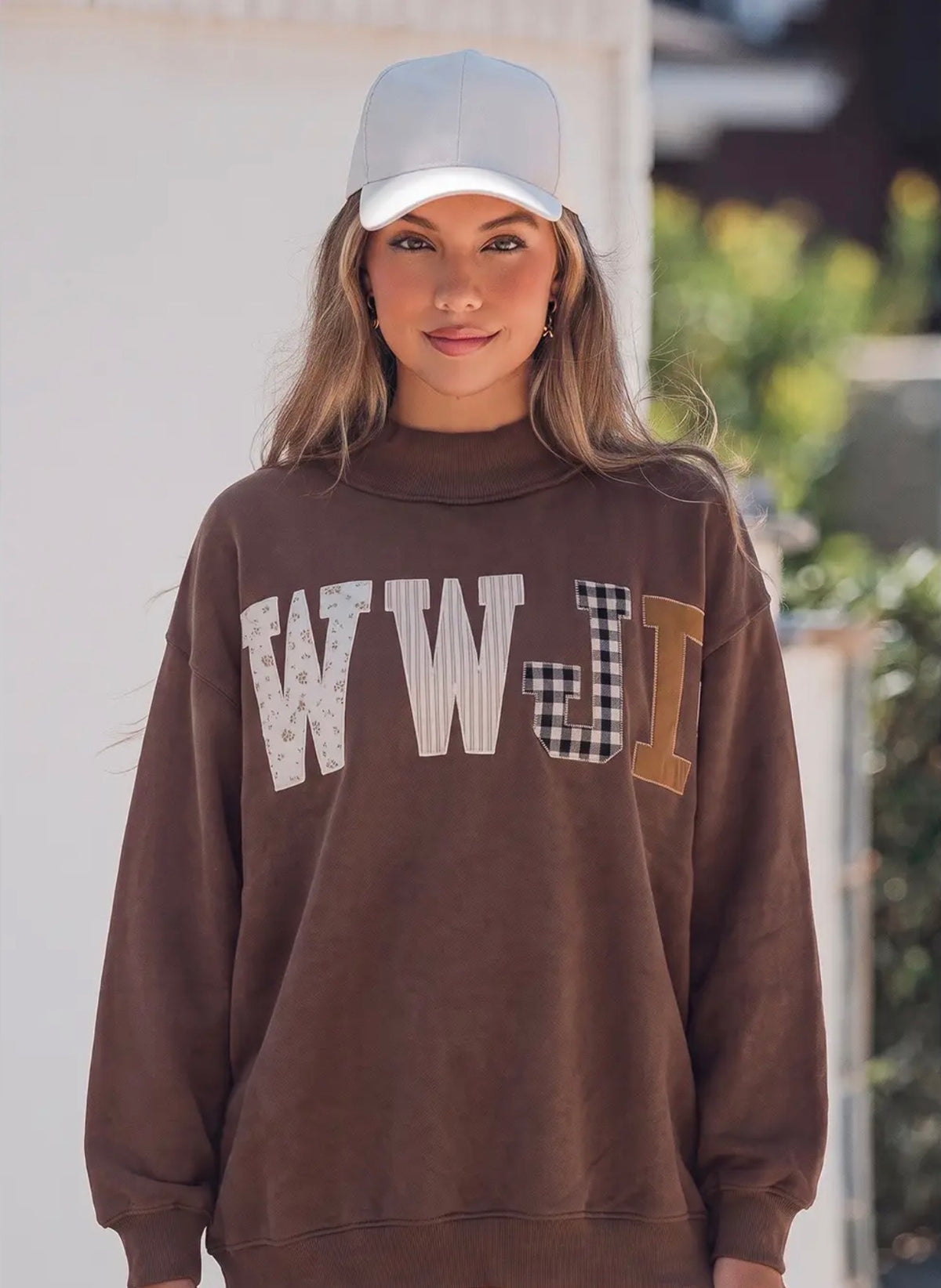 *PRE-OPDER* WWDJ Mixed Embroidery Patch Mock Neck Sweatshirt