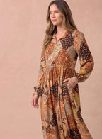 *PRE-ORDER* Floral & Geometric Patchwork Maxi Dress