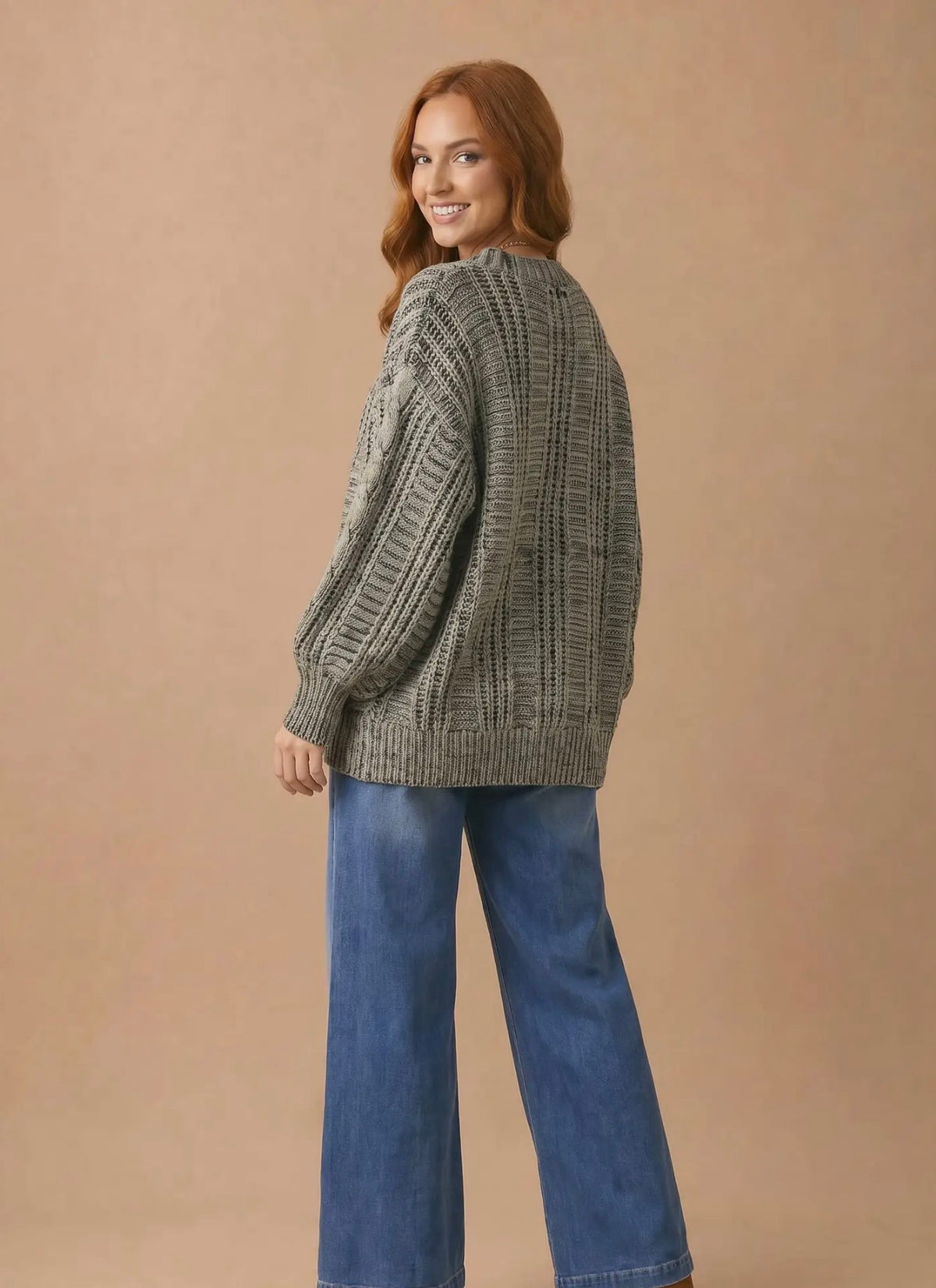 *PRE-ORDER* Button Down Oversized Chunky Cable Cardigan