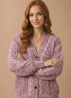 *PRE-ORDER* Button Down Oversized Chunky Cable Cardigan