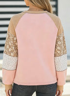 *PRE-ORDER* Color Block Floral Waffle Mixed Patchwork Long Sleeve Top