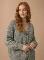 *PRE-ORDER* Button Down Oversized Chunky Cable Cardigan